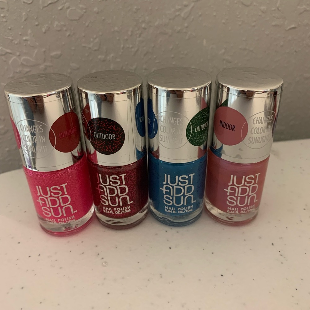 Just add sun color changing nail polishes